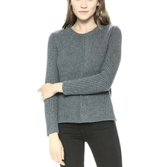 Madewell Hexcomb‎ Texture Crewneck Pullover Gray Sweater Size- Medium - Picture 1 of 12